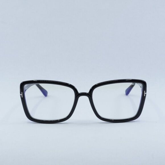 Tom Ford FT5813-B 001 Eyeglasses Black 56mm Rectangle Frame, Blue Light Block main image 8